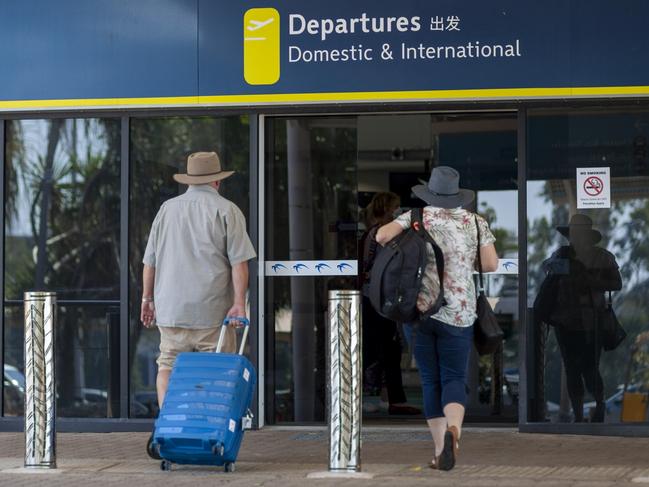 Jetstar interrupted many holiday-makers’ travel plans with the cancellation of four red-eye flights leaving Darwin on Wednesday. Picture: Floss Adams.