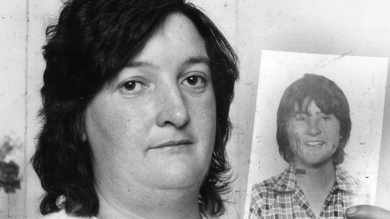 Janice Langley with a picture of her missing son Mark, in March 1982.