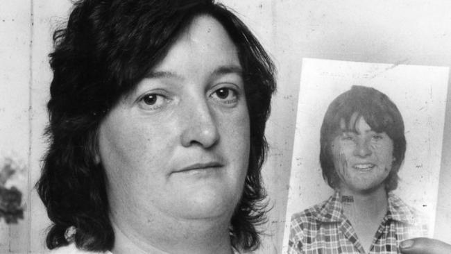 Janice Langley with a picture of her missing son Mark, in March 1982.