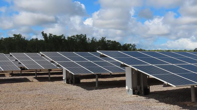 Robertson Barracks solar farm has been constructed and will be operational by the end of the year. Picture: Annabel Bowles