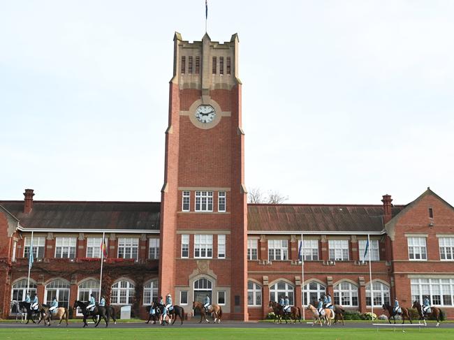 Geelong Grammar students can keep and ride their horses at the school.