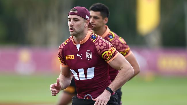 Trent Loiero in Maroons camp in 2024. Picture: Chris Hyde/Getty Images.