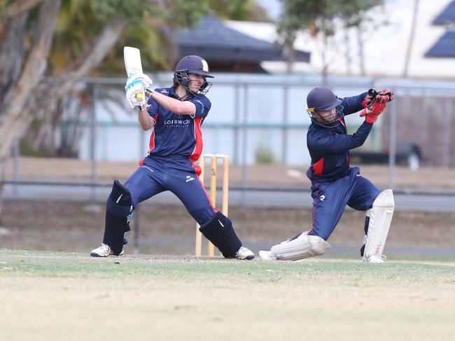 Surfers Paradise vs. Mudgeeraba (batting) in round 5 of Premier First Grade.Scott Sanderson.28 October 2023 Benowa Picture by Richard Gosling