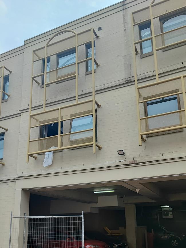 A smashed window at the Quality Inn O’Connell hotel, North Adelaide where an immigration detainee escaped. Picture: Dasha Havrilenko