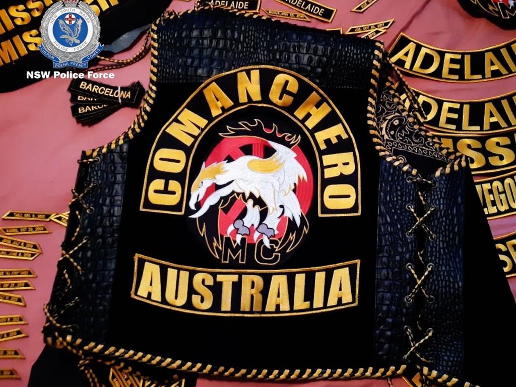 Police arrested the Sergeant at Arms of the south coast chapter of the Comanchero outlaw motorcycle gang. Picture: NSW Police