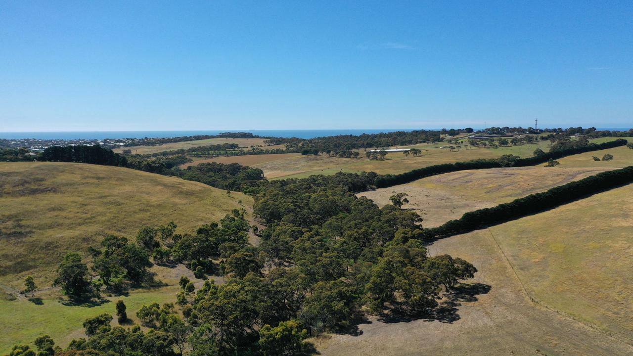 Spring Creek looking towards Duffields Road and Jan Juc. Picture: Alan Barber