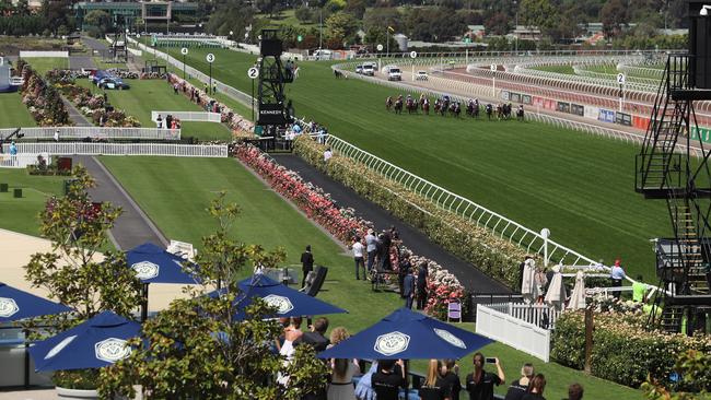 Flemington Racecourse is on track to host crowds at this year’s Spring Racing Carnival after last year’s races were run without spectators. Picture: Alex Coppel.