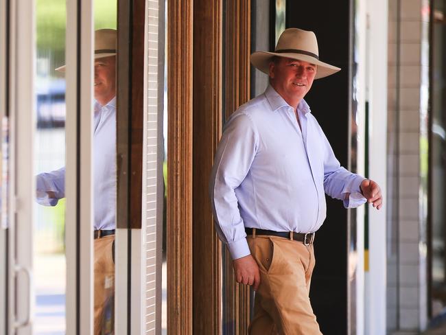 Barnaby Joyce in Tamworth during the campaign in his electorate. Picture: Dylan Robinson