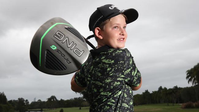 7-year-old golfer Hugo Smith from Palm Meadows Golf Club is off to the European Championships later in the year. Picture Glenn Hampson