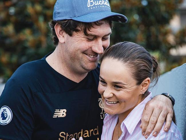 Instagram image of Garry Kissick and Ash Barty announcing their engagement.