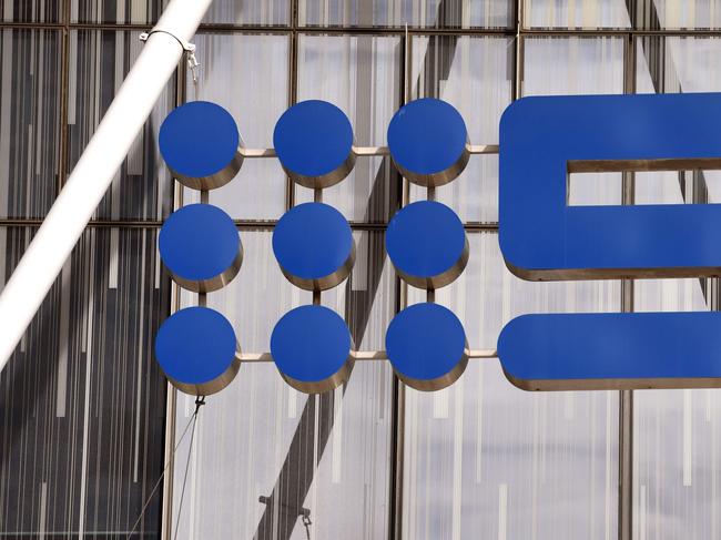 The logo for Channel Nine adorns the side of their building in Melbourne on July 26, 2018. Publisher Fairfax Media and Nine Entertainment announced plans to merge July 26, creating an integrated Australian media giant across television, online video streaming, print, and digital. / AFP PHOTO / William WEST