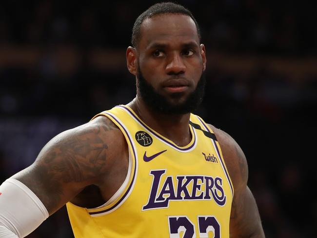 LOS ANGELES, CALIFORNIA - FEBRUARY 25: LeBron James #23 of the Los Angeles Lakers stands on the court in a game against the New Orleans Pelicans during the first half at Staples Center on February 25, 2020 in Los Angeles, California. NOTE TO USER: User expressly acknowledges and agrees that, by downloading and or using this Photograph, user is consenting to the terms and conditions of the Getty Images License Agreement. (Photo by Katelyn Mulcahy/Getty Images)