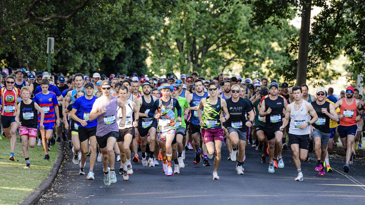 Runners at the start of the 10km event of Peak2Park fun run, Sunday, March 2, 2025. Picture: Kevin Farmer