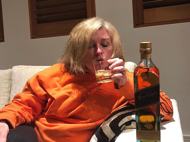 Jodi “Karen from Brighton” Grollo, enjoying a refreshing drink: Instagram