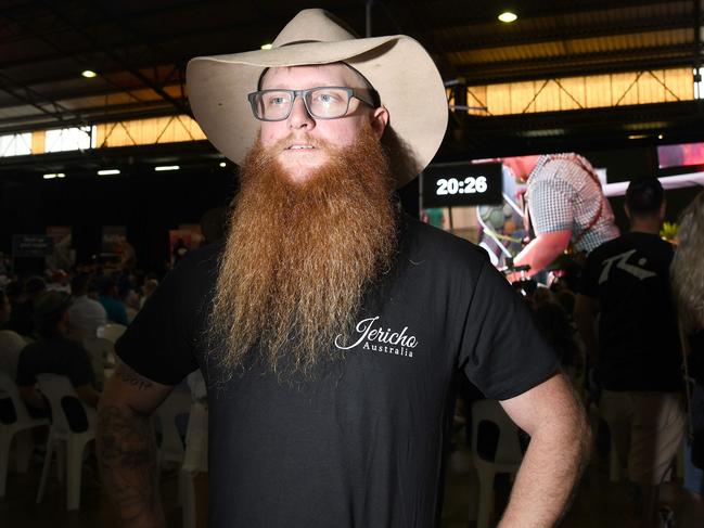 Ready to impress the judges with his beard, Ryan Kropp from Kilcoy. Meatstock Festival, Toowoomba showgrounds. April 2022