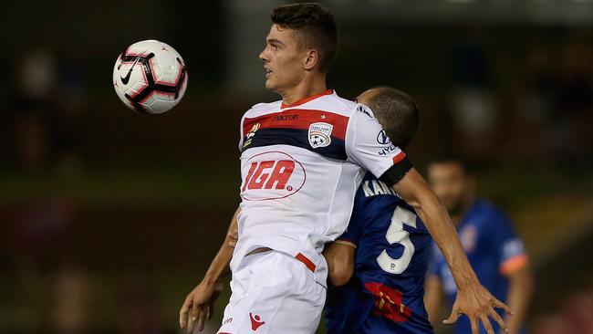 Adelaide United striker George Blackwood has featured in the Reds’ past four matches after overcoming back-to-back injuries. Picture: Ashley Feder/Getty Images