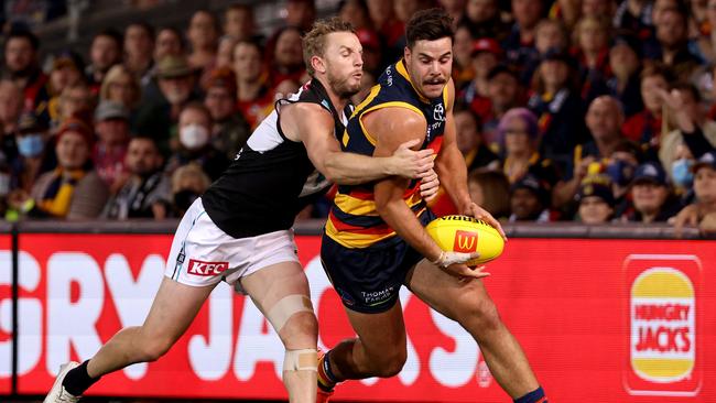 Trent McKenzie will get another contract with the Power. Picture: James Elsby/AFL Photos via Getty Images