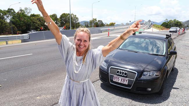 After four years and $164 million, the Smithfield Bypass opened to traffic in November 2021. Simone Ratti commutes from Edge Hill to Smithfield for work and was overjoyed at the time that the bypass is finally opening. Picture: Brendan Radke