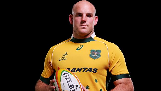 GOLD COAST, AUSTRALIA - JUNE 01: Stephen Moore poses during an Australian Wallabies portrait session at Sanctuary Cove on June 1, 2014 in Gold Coast, Australia. (Photo by Chris Hyde/Getty Images)