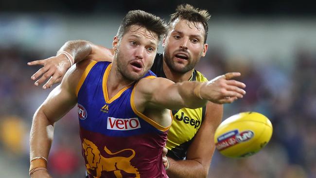 Lions ruckman Stefan Martin had the better of Toby Nankervis. Picture: Getty Images