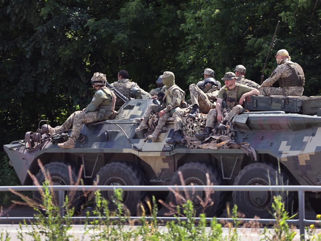 Ukrainian soldiers near Druzhkivka, Ukraine. Russia has concentrated its firepower on Ukraine's Donbas region, where it backed separatist regions at war with the Ukrainian government. Picture: Getty Images