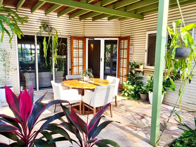 Self contained and unique describe his Broome abode that includes an outdoor shower. Picture: Supplied.