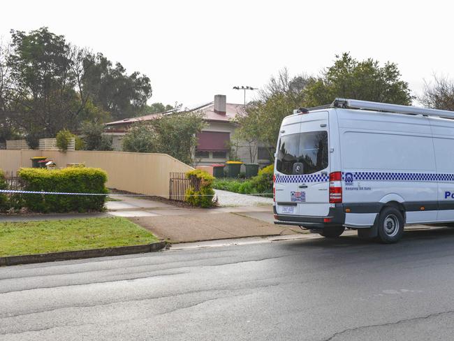 Police are investigating the circumstances surrounding the death of a woman at 26 (right) and 28 Whiteparish Road, Elizabeth North, July 27, 2020. Picture: Brenton Edwards