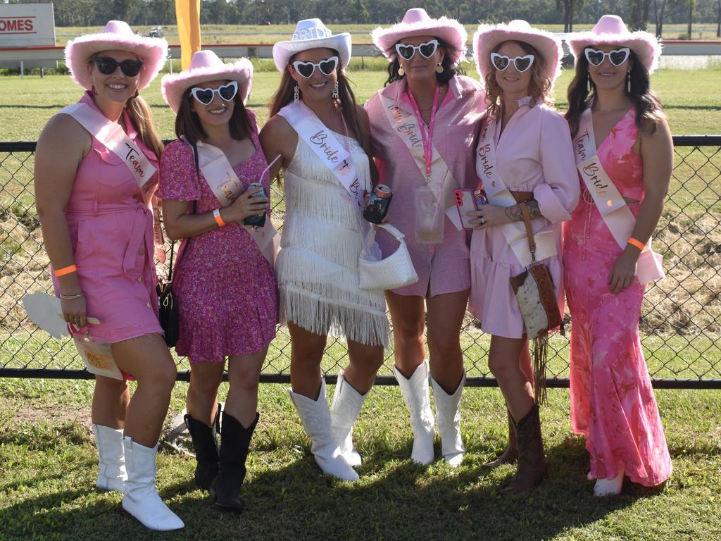 Sam Darke celebrated her hen's party at the Yeppoon race day at Keppel Park racecourse on April 26, 2025.