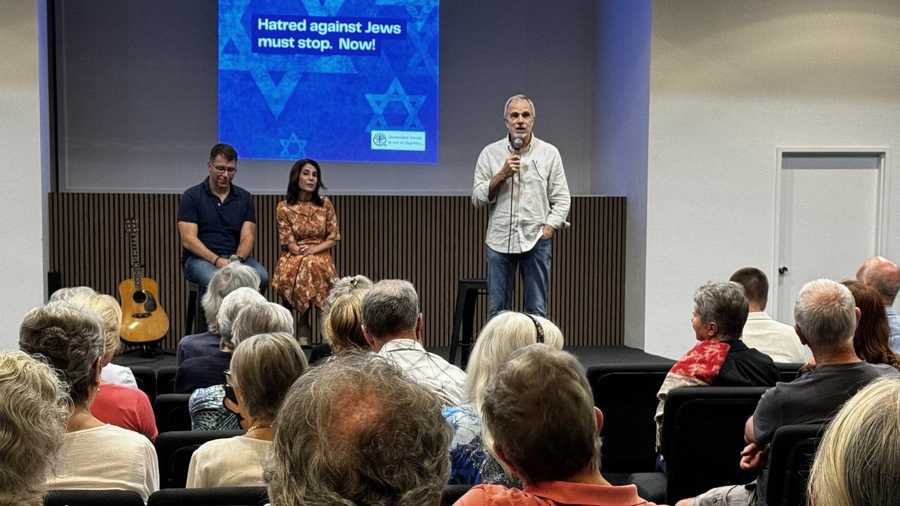 Church leaders, Christians, and representatives of the Jewish community at the Sunshine Coast meeting in the lead-up to the Never Again is Now rally in Brisbane.