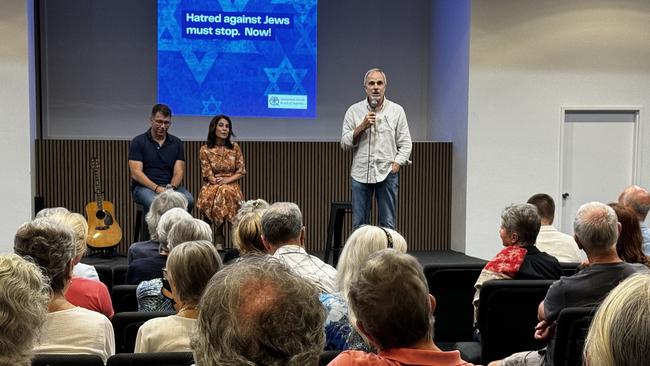 Church leaders, Christians, and representatives of the Jewish community at the Sunshine Coast meeting in the lead-up to the Never Again is Now rally in Brisbane.