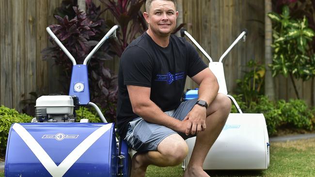 Mount Louisa man Jai Ryan has restored two vintage Scott Bonnar mowers. PICTURE: MATT TAYLOR.