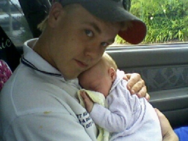 Baby Ebony with her father Bradley Napier-Tucker.