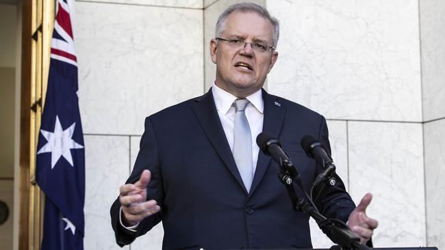 Prime Minister Scott Morrison at Parliament House in Canberra. Picture: Gary Ramage