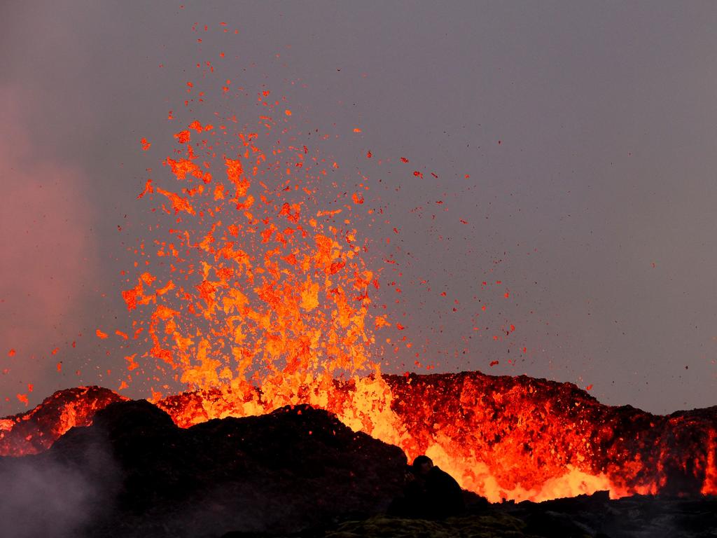 When the lava finally comes into view, with the tiny Litli Hrutur (”Little Ram” in Icelandic) mountain on the left, the feeling is “indescribable”, said Jessica Poteet, a 41-year-old American living in Iceland. Picture: Kristinn Magnusson / AFP