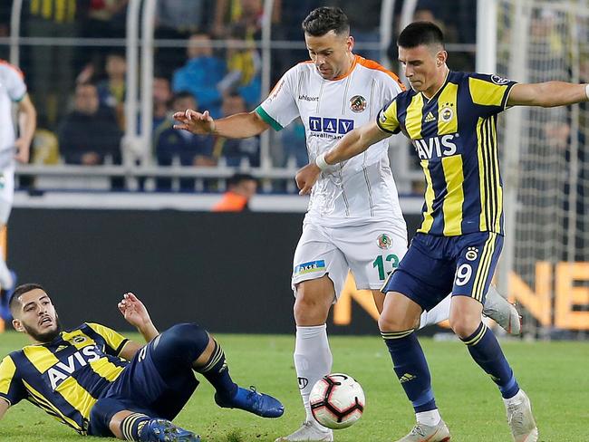 Bobo (centre), seen here in action Alanyaspor against Fenerbahce, is not having an enjoyable time in Turkey. Picture: Getty Images