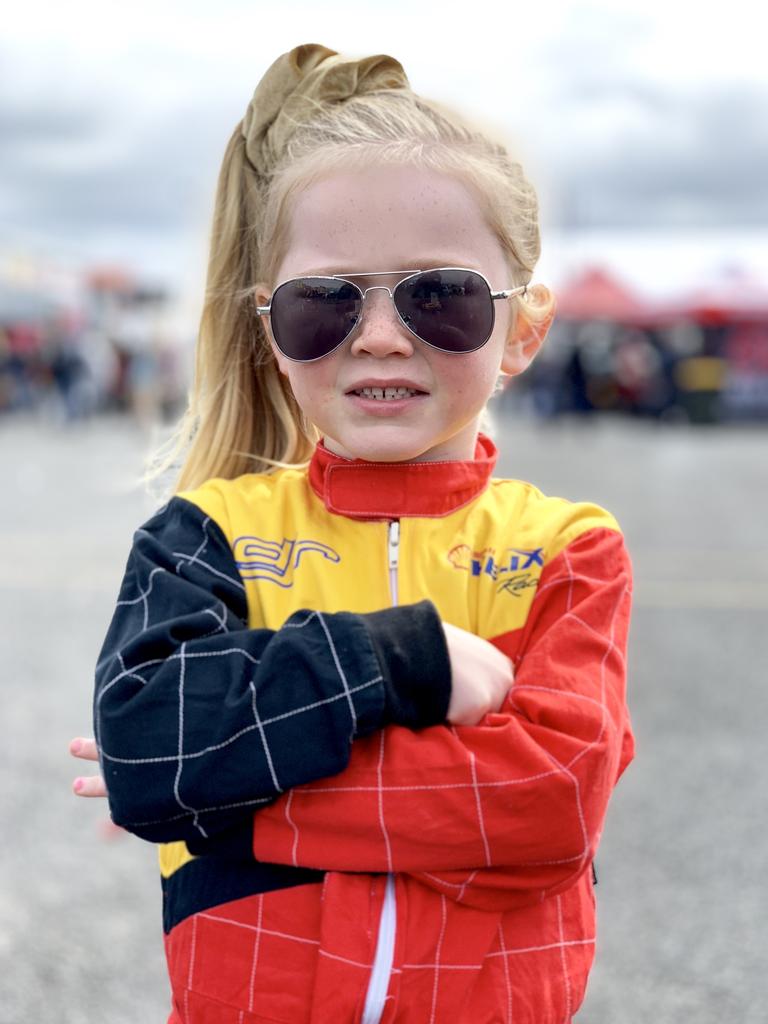 Pictured is race fan Grace Toney (4) at the 2018 Supercheap Autp Bathurst 1000. Picture: Richard Dobson (shot on the iPhone XS Max)