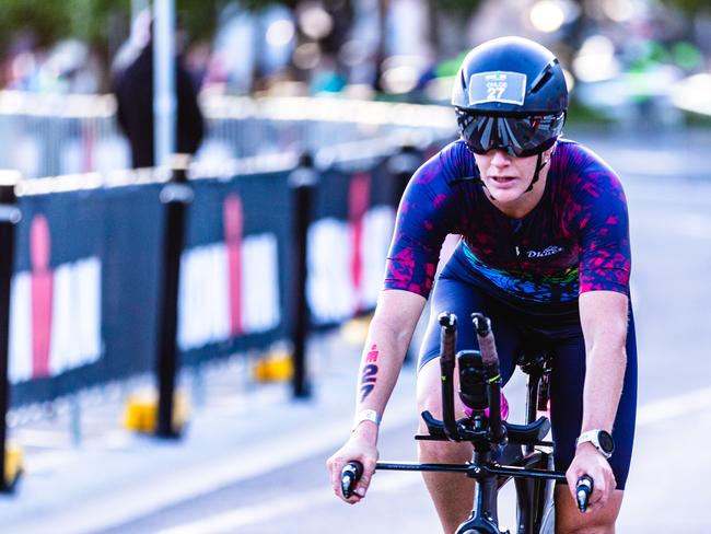 Competitors in the Ironman 70.3 Tasmania in Hobart Picture: Linda Higginson