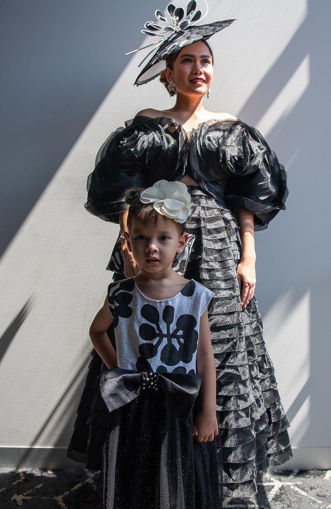 Anggie Wibowo and Qiana Larrakeyah at the 2023 Darwin Derby day. Picture: Pema Tamang Pakhrin