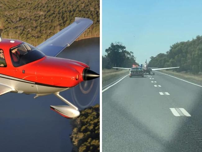 A plane landed on a highway in Nyngan, NSW in January 2025. Picture: Supplied