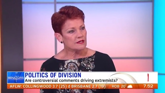 Pauline Hanson slammed over comments on Muslims after NZ massacre (Sunrise)