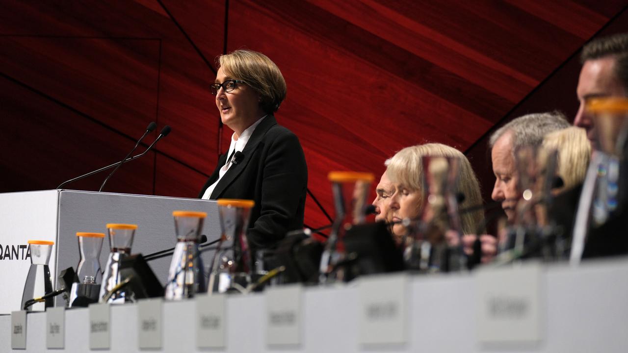 Qantas CEO Vanessa Hudson at the 2023 AGM in Melbourne. Picture: NCA NewsWire / Luis Ascui