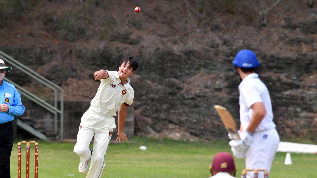 St Peters Lutheran College bowler Matt Harvie as a year 10 student. (Picture, John Gass)