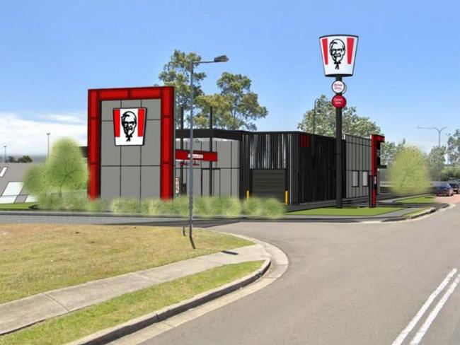 Artists impression of the KFC restaurant proposed for the Carnes Hill marketplace redevelopment.