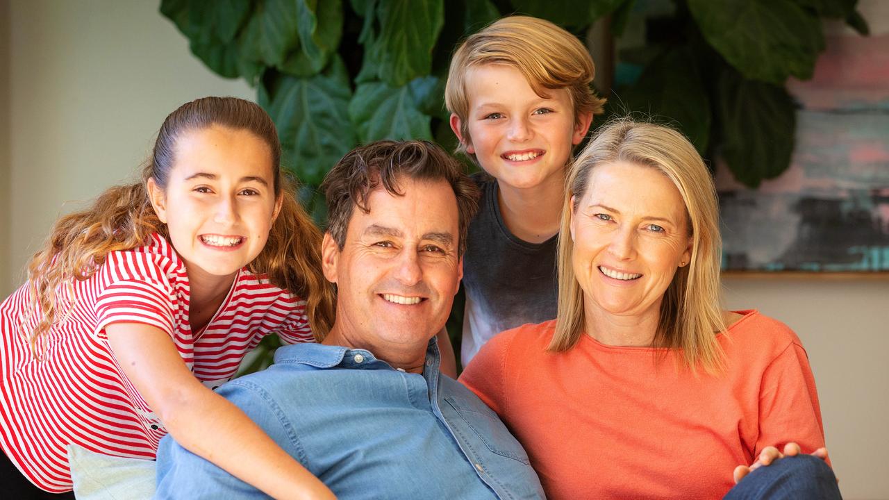 Former golfer and now sports radio host Mark Allen with his family.