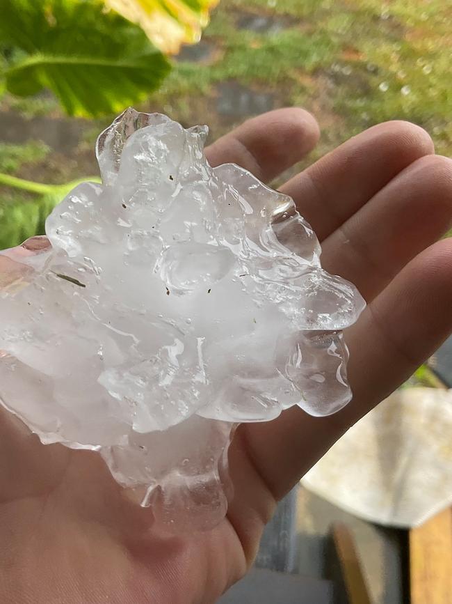 Mark Stanwell photographed this hail in North Mackay during the storm on October 20, 2021. Picture: Facebook