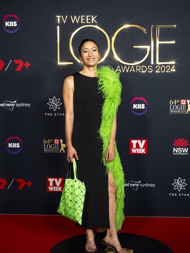 SBS Insight host Kumi Taguchi takes the colour of the season to a whole new level. Picture:NewsWire/ Monique Harmer