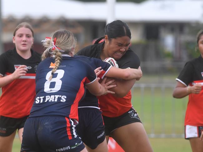 Kirwan State High School hosts St Patrick's College, Mackay, in round 1 of the 2025 Aaron Payne Cup. Senior Girls. Picture: Evan Morgan