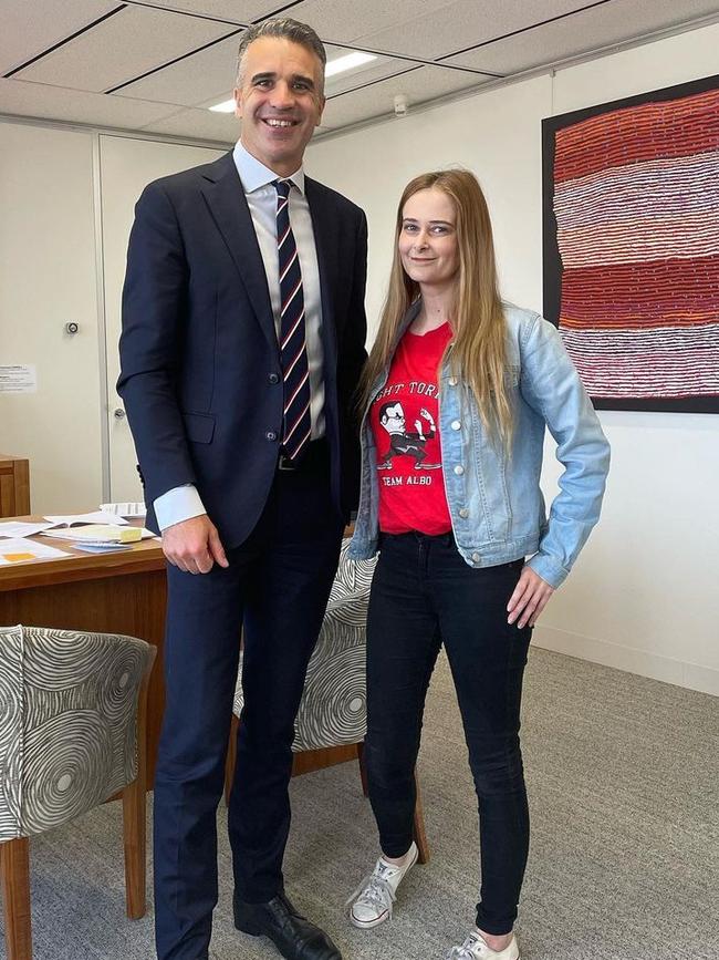 TikTok user Belinda Davey, who posts political content, met with Premier Peter Malinauskas following the state election.