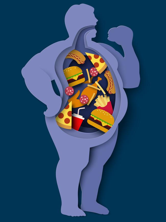 An unhealthy diet of junk food leads quickly to obesity.