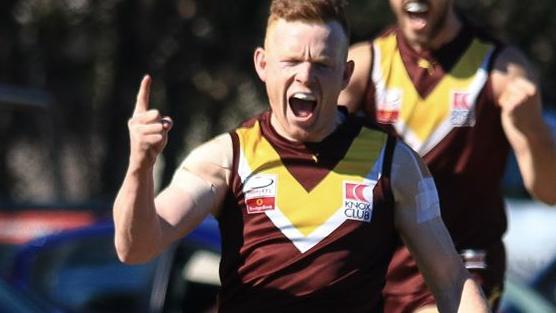 Lachlan Watson celebrates a goal last finals series. Picture: Davis Harrigan